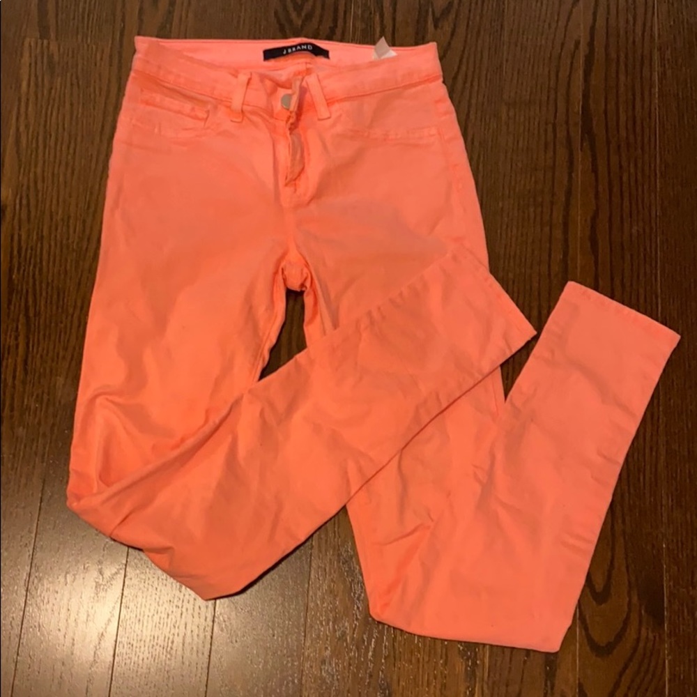 J Brand Neon Pink Skinny Jeans